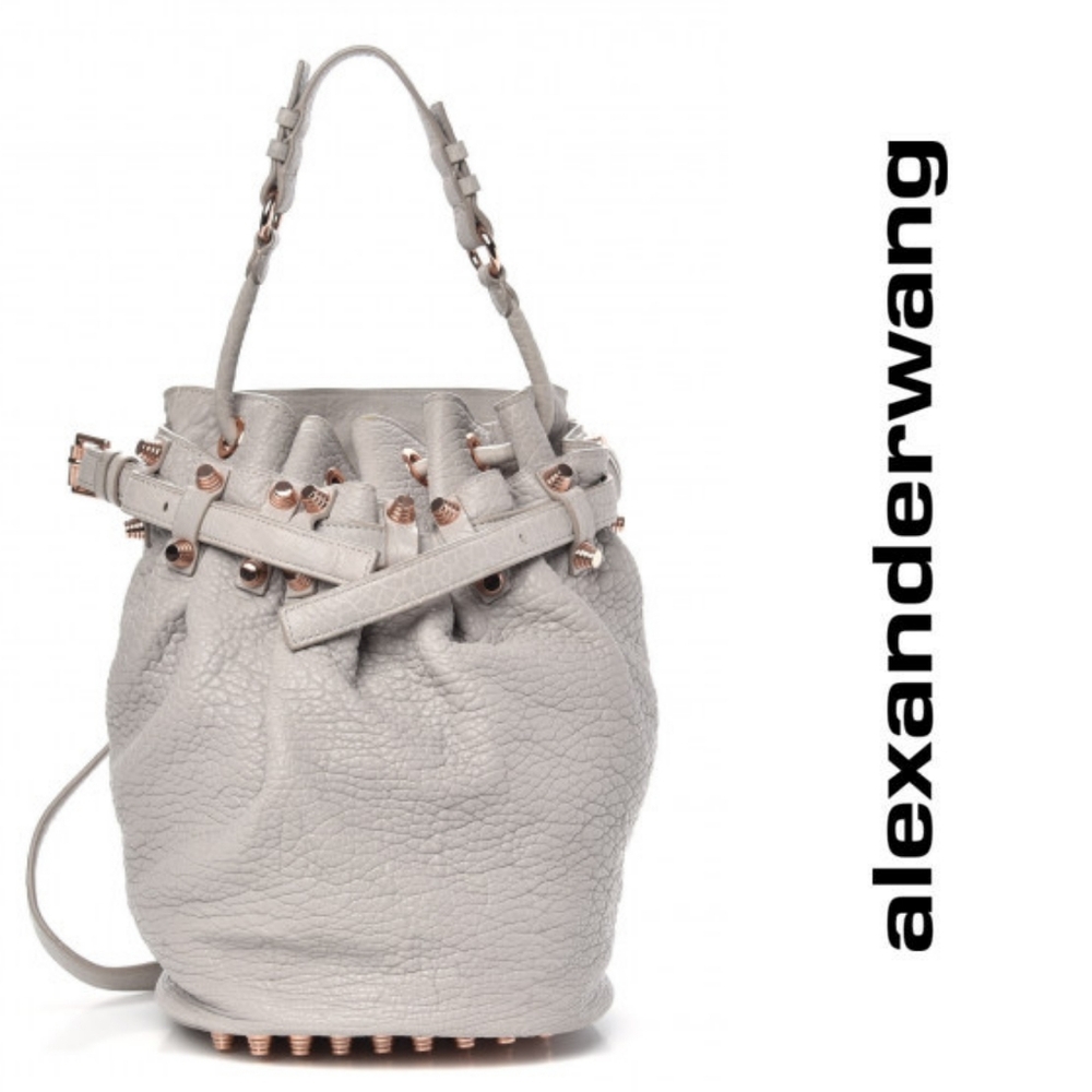 Alexander Wang Diego Oyster Pebbled Leather Bag - Rose Gold Hardware